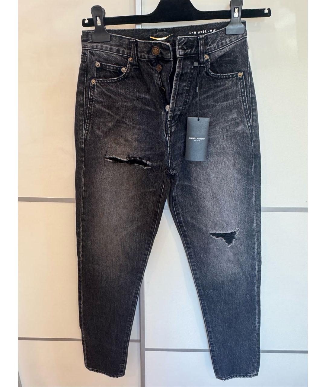 SAINT LAURENT Черные джинсы слим, фото 8