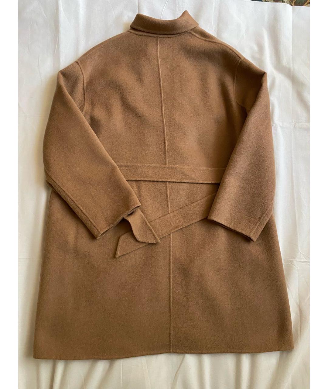 MAX MARA STUDIO Коричневое шерстяное пальто, фото 2