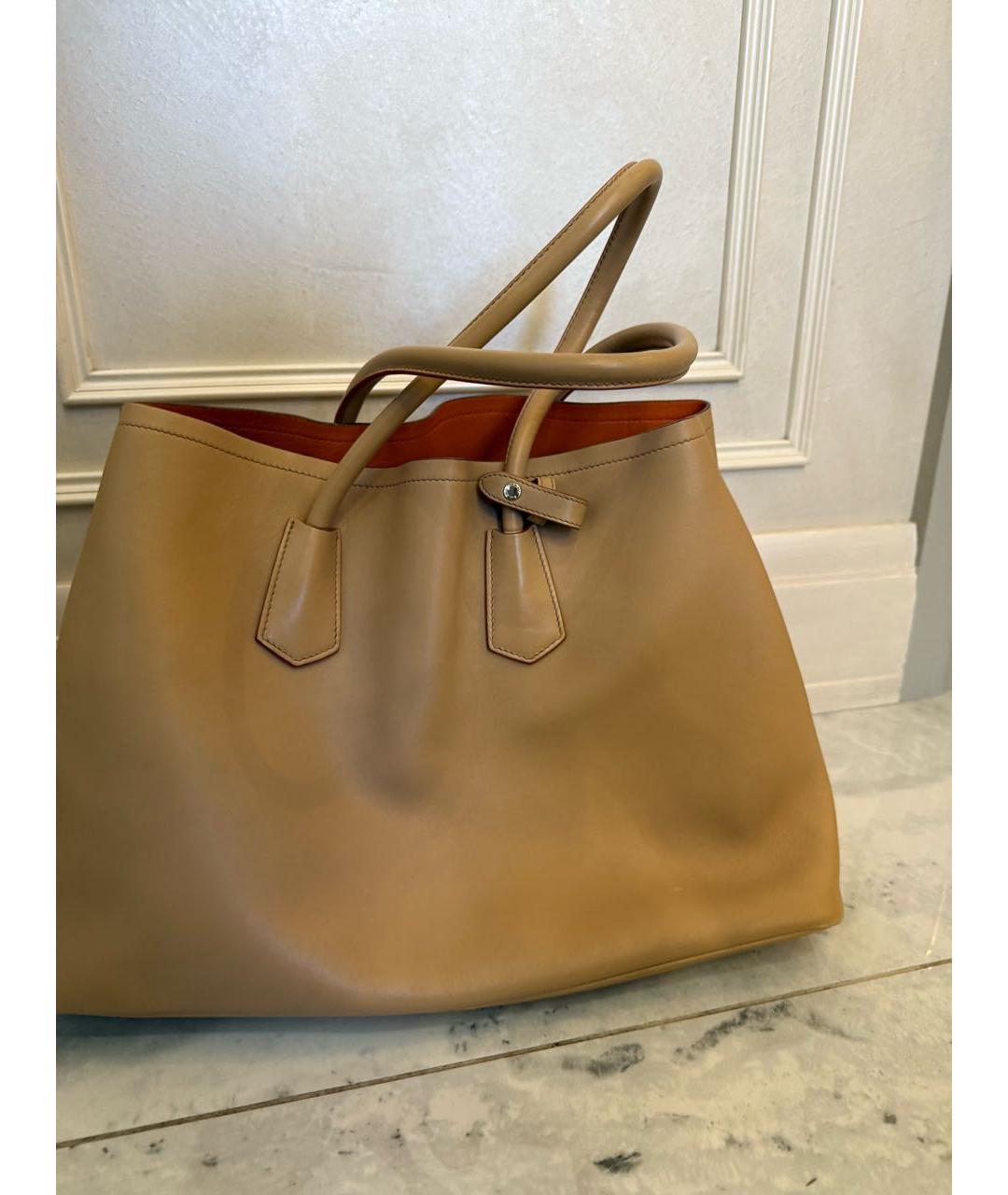 PRADA Бежевая кожаная сумка тоут, фото 5