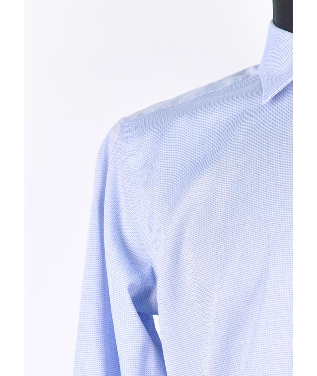 CANALI Голубая хлопковая классическая рубашка, фото 5