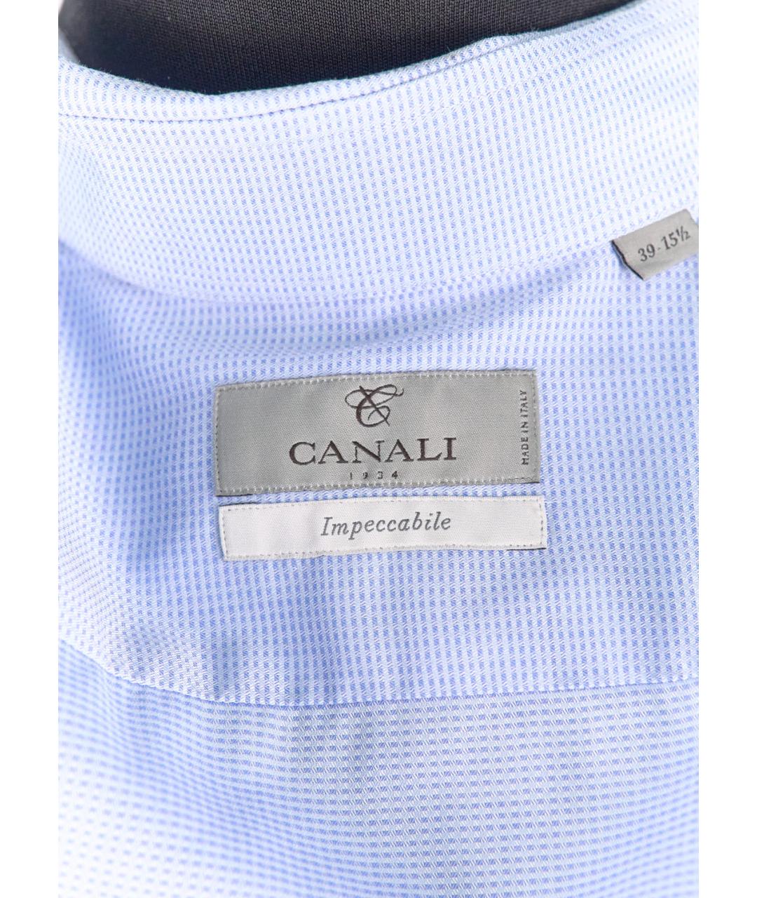 CANALI Голубая хлопковая классическая рубашка, фото 3