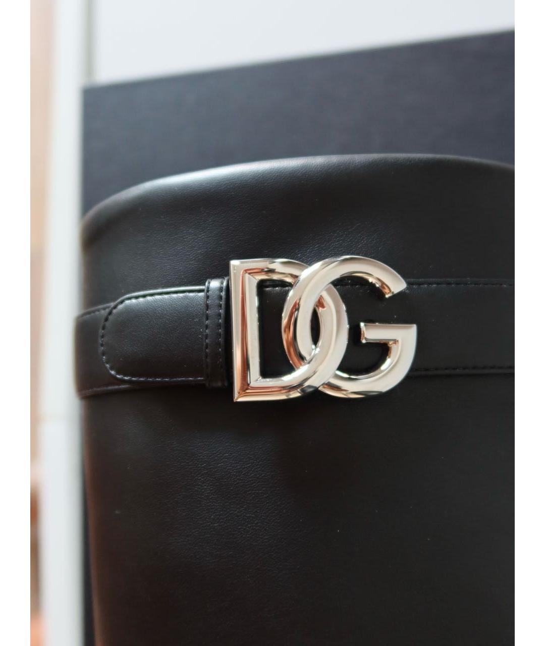 DOLCE&GABBANA Черные кожаные сапоги, фото 7