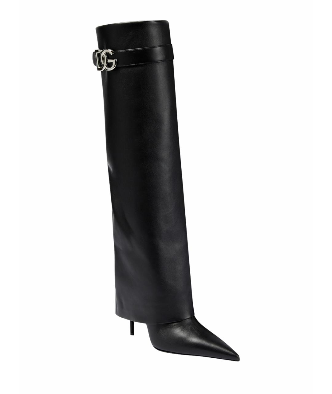 DOLCE&GABBANA Черные кожаные сапоги, фото 1