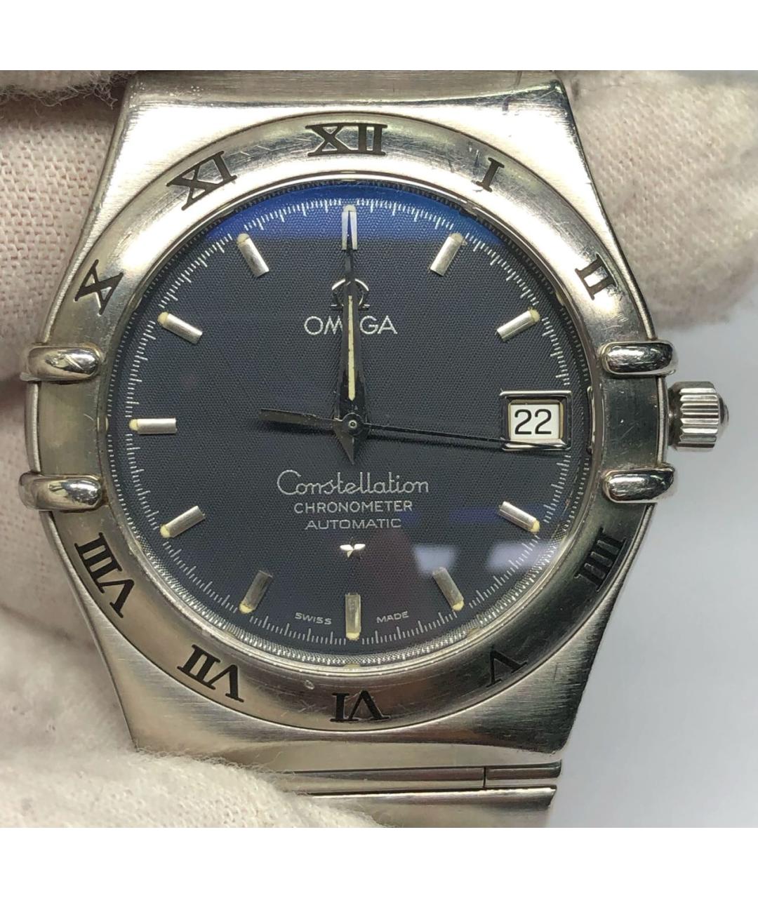 OMEGA Синие металлические часы, фото 2