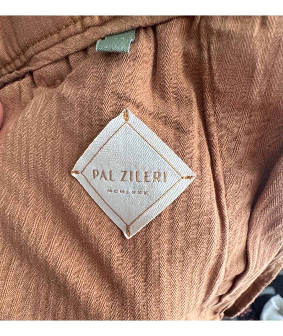 PAL ZILERI Коричневые хлопко-эластановые повседневные брюки, фото 5
