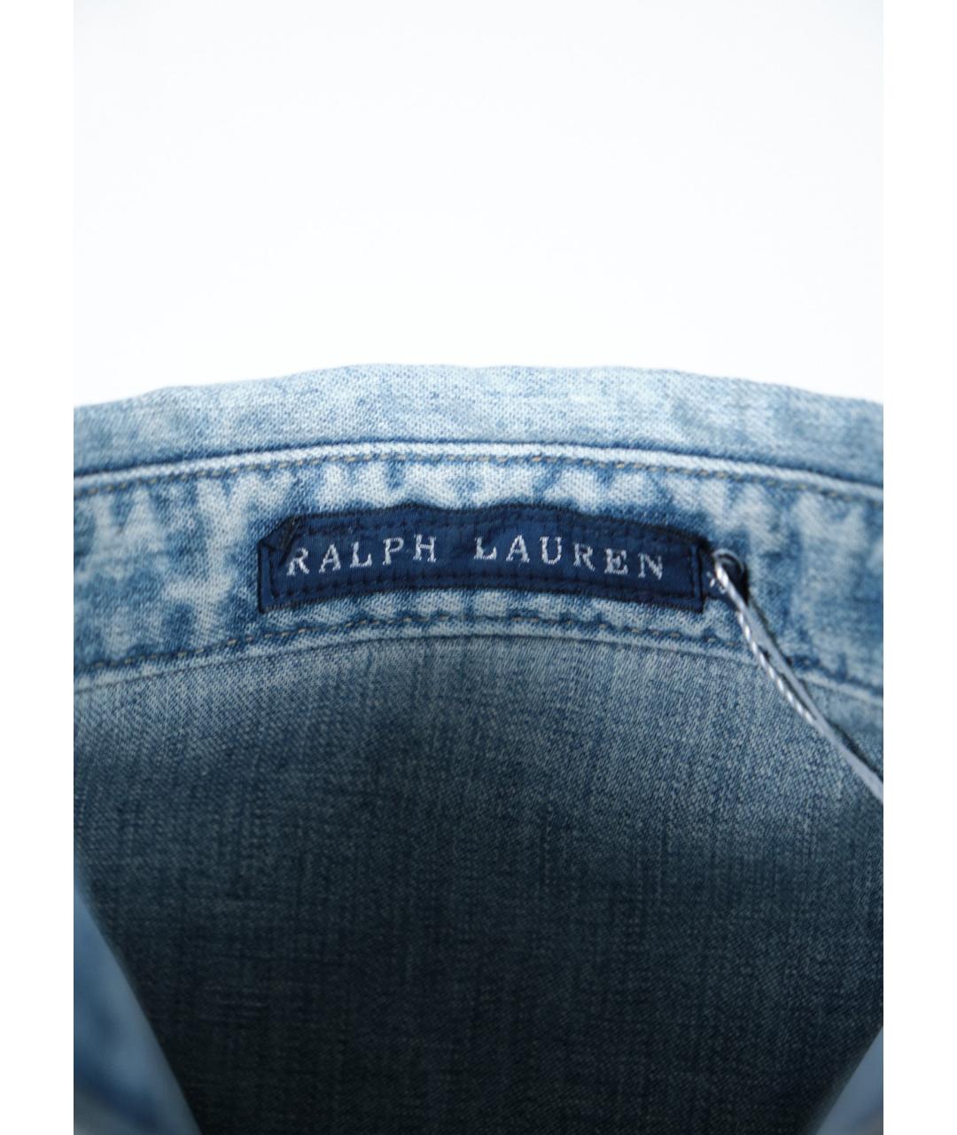 RALPH LAUREN Голубая хлопковая рубашка, фото 2