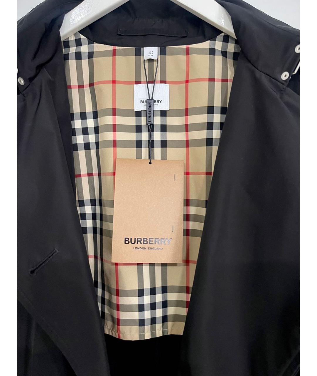 BURBERRY Черный полиэстеровый тренч/плащ, фото 3