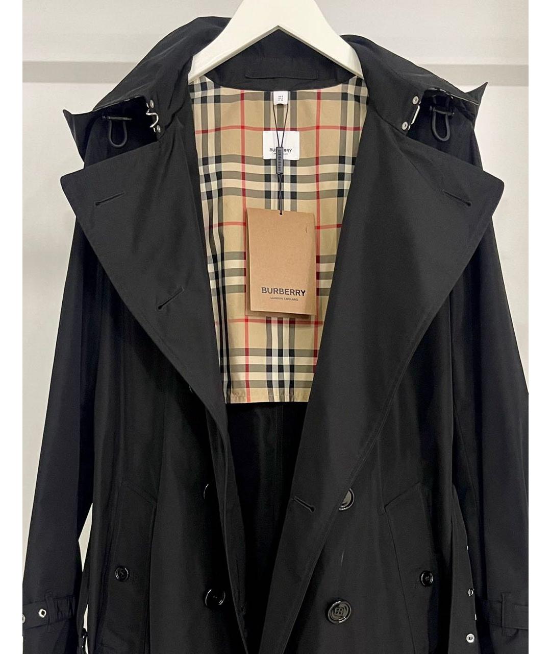 BURBERRY Черный полиэстеровый тренч/плащ, фото 4