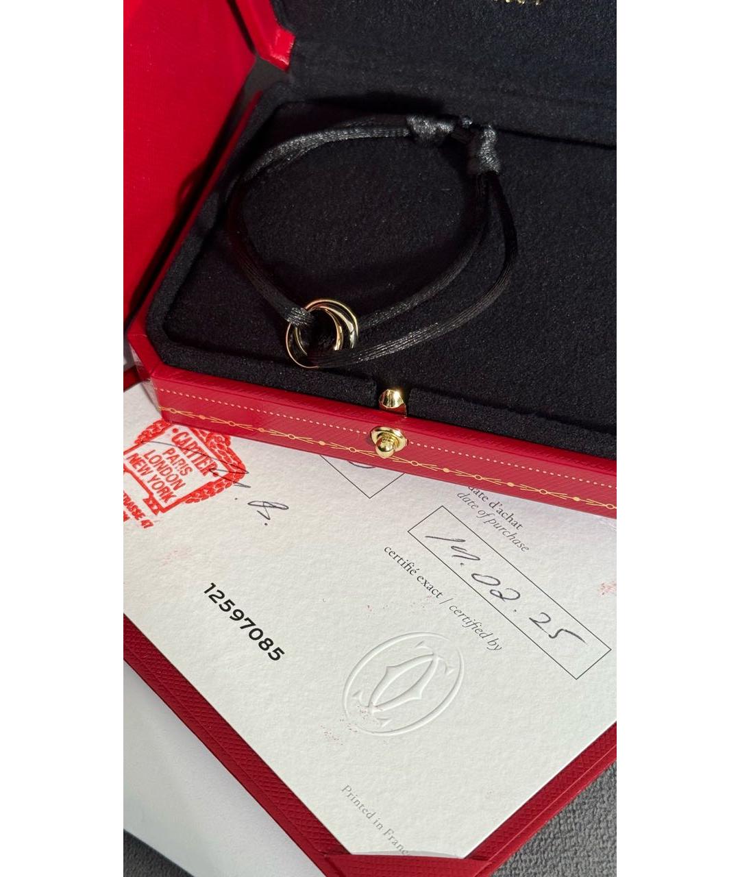 CARTIER Черный браслет из желтого золота, фото 3