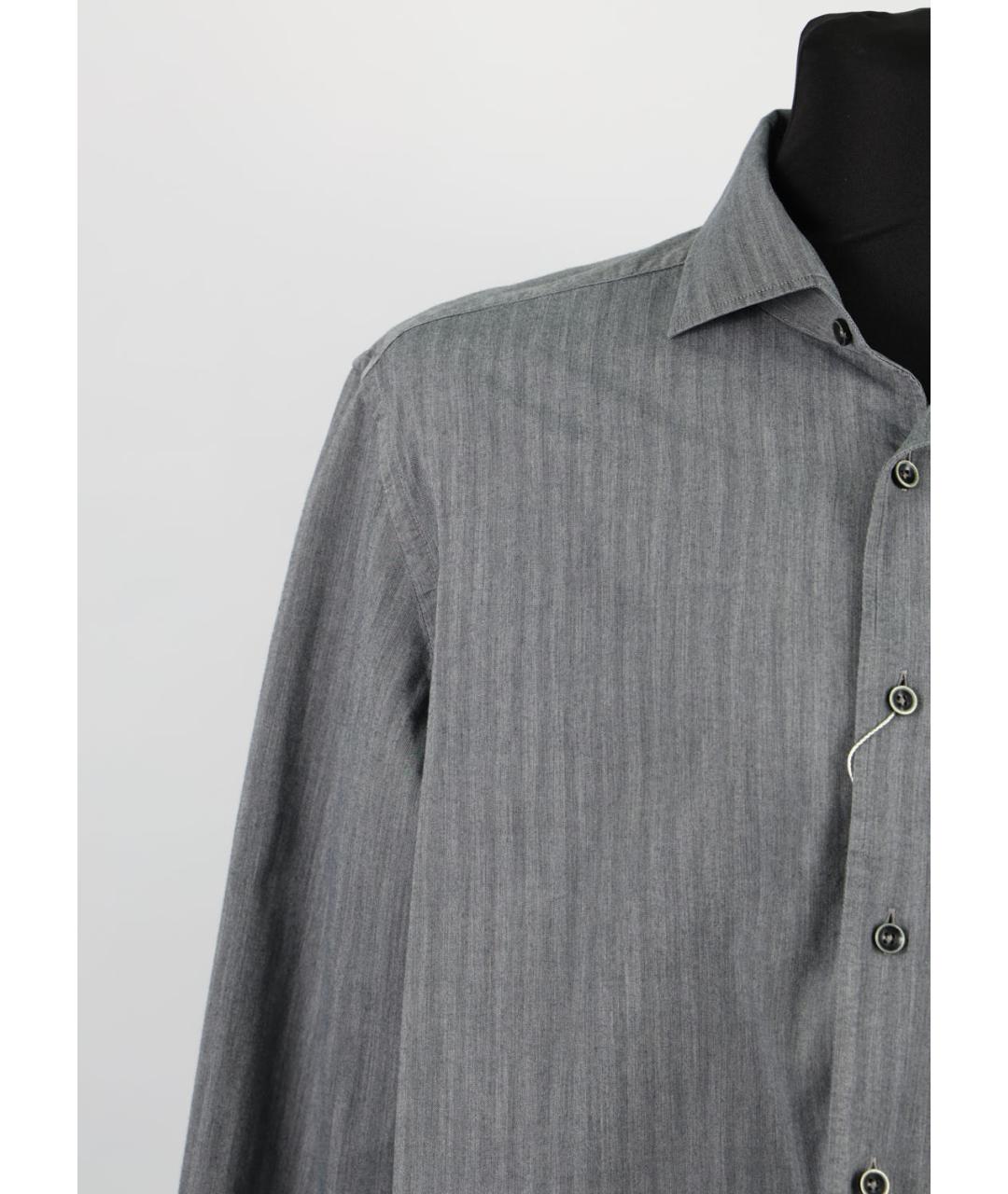 CORNELIANI Серая хлопковая классическая рубашка, фото 5