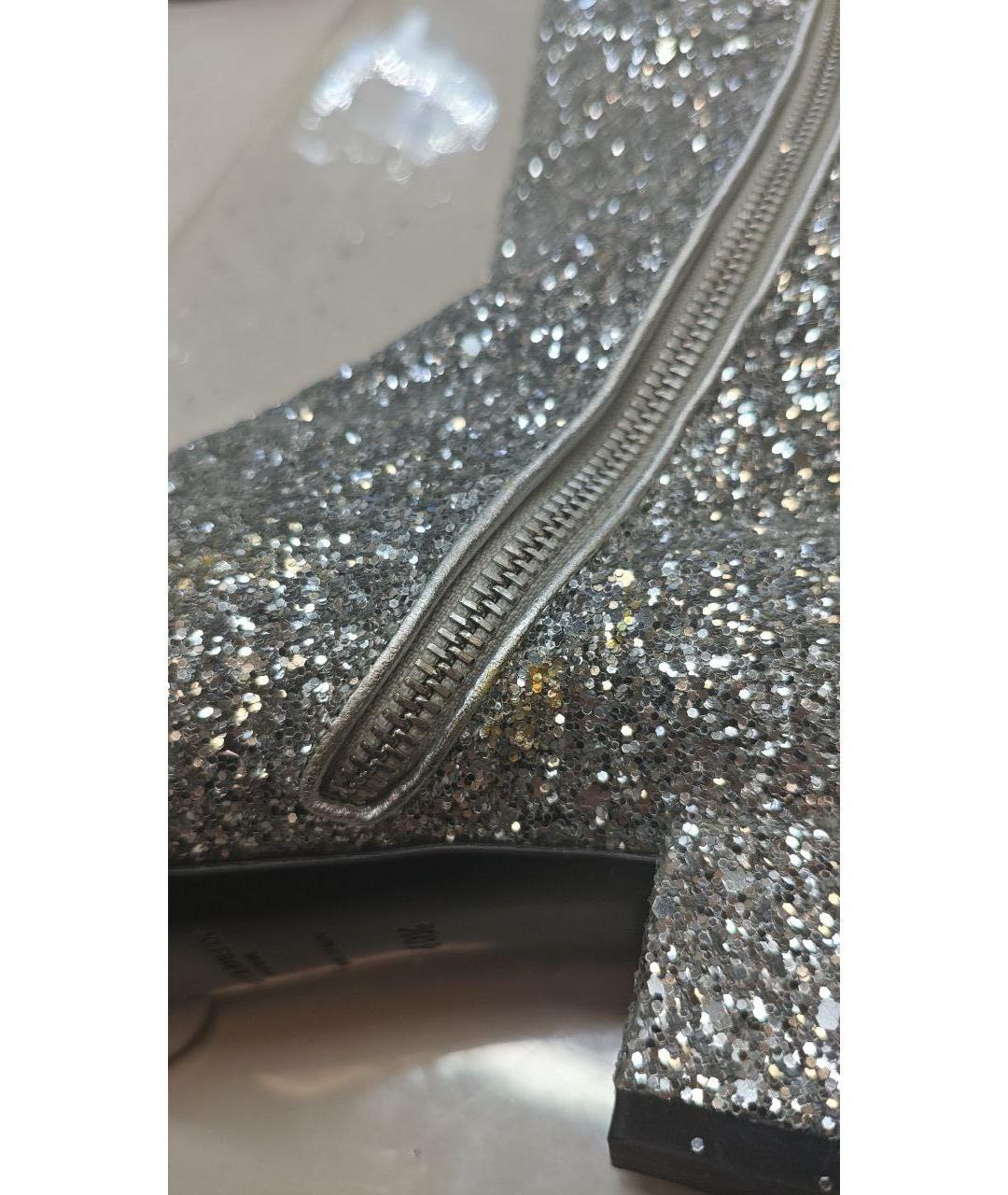 SAINT LAURENT Серебряные сапоги, фото 6