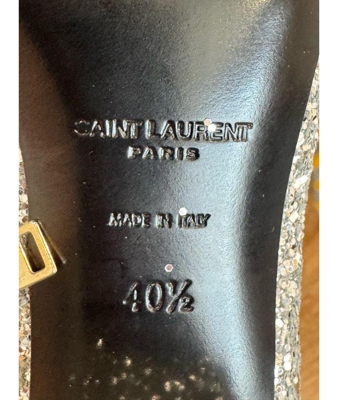 SAINT LAURENT Серебряные сапоги, фото 4