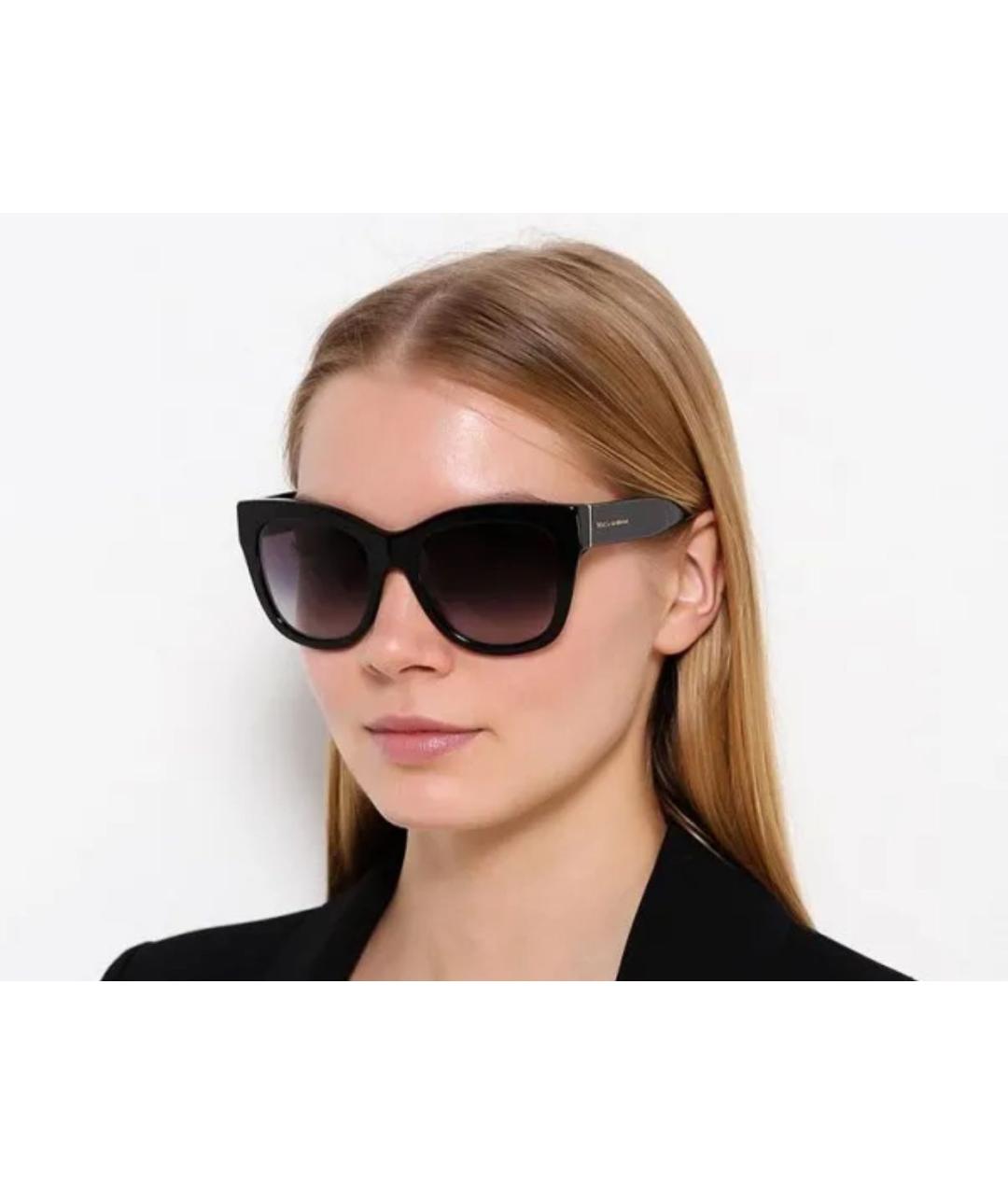 DOLCE&GABBANA Антрацитовые пластиковые солнцезащитные очки, фото 6