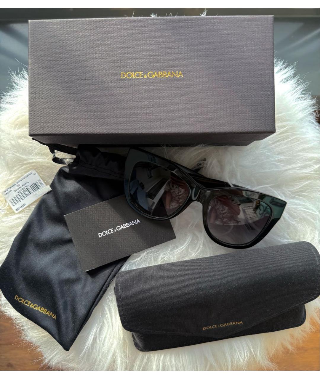 DOLCE&GABBANA Антрацитовые пластиковые солнцезащитные очки, фото 4