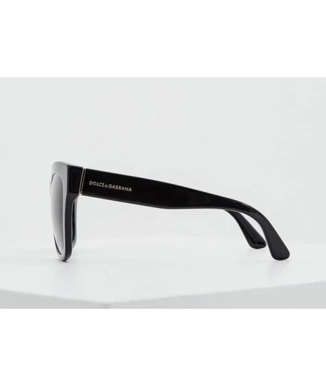 DOLCE&GABBANA Антрацитовые пластиковые солнцезащитные очки, фото 3