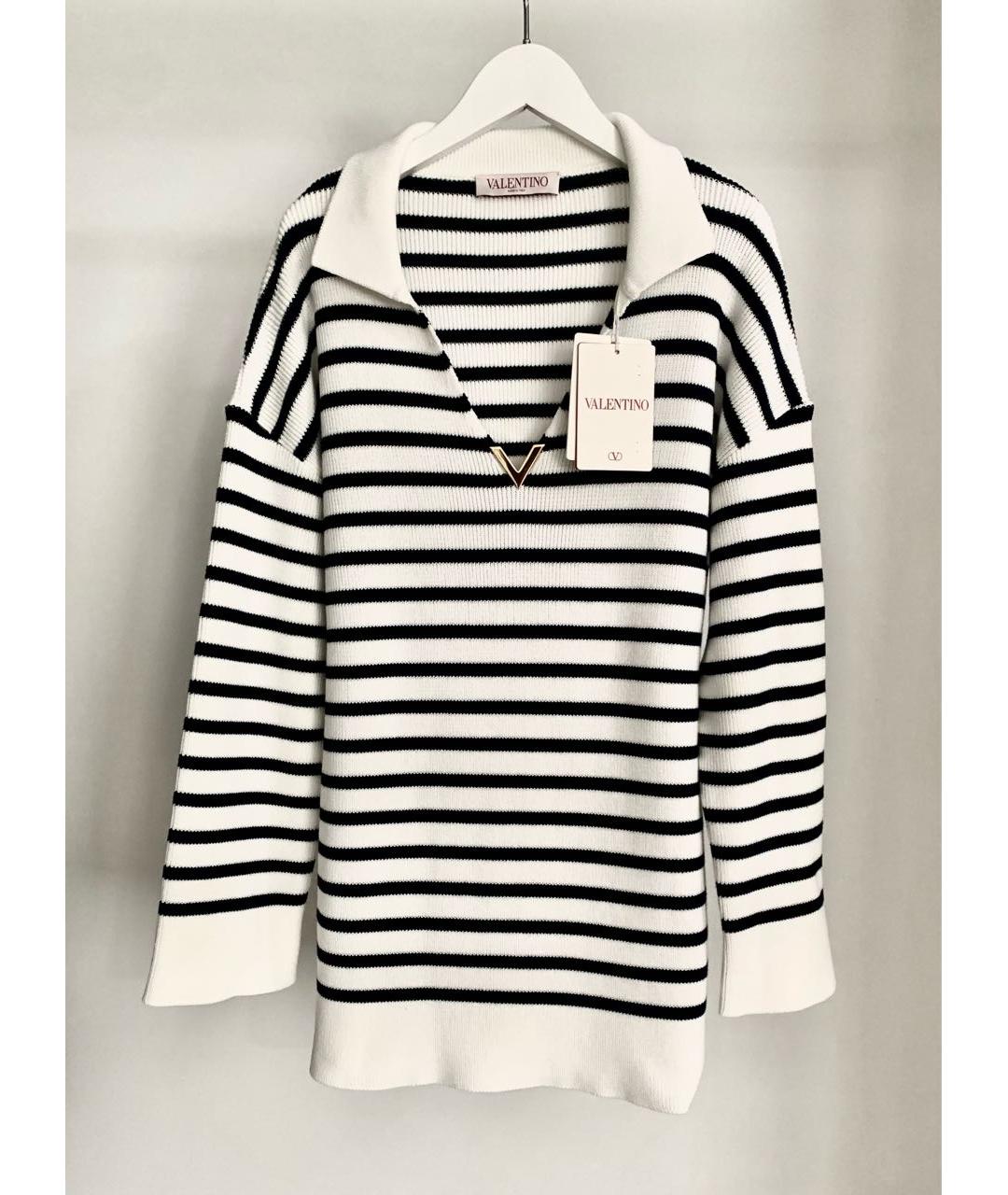 VALENTINO Белый хлопковый джемпер / свитер, фото 7