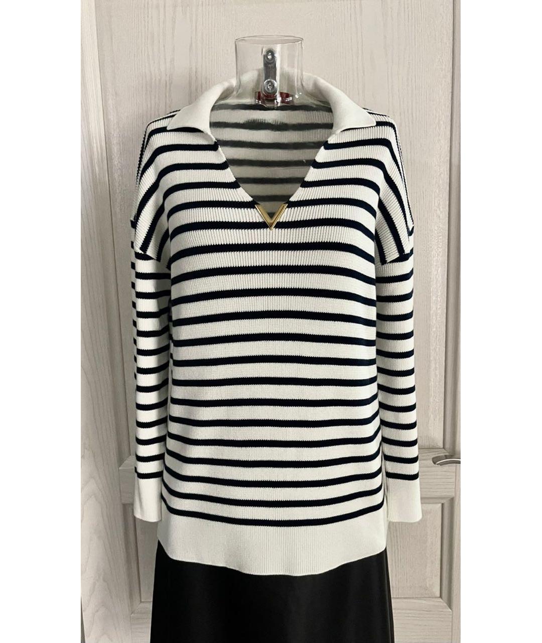 VALENTINO Белый хлопковый джемпер / свитер, фото 4