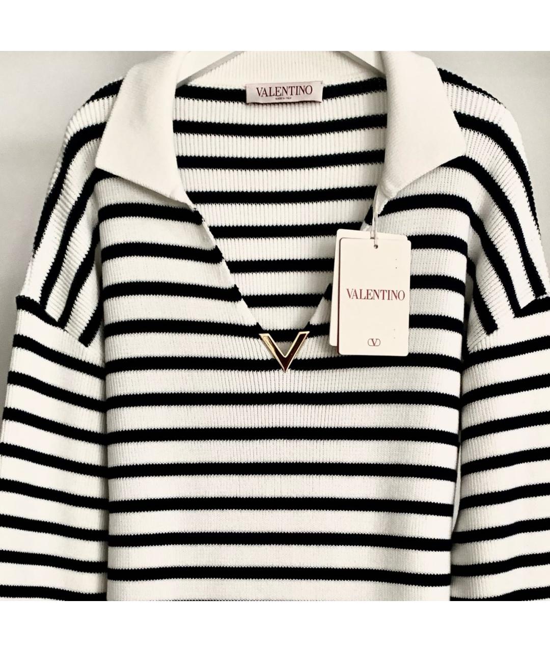 VALENTINO Белый хлопковый джемпер / свитер, фото 6