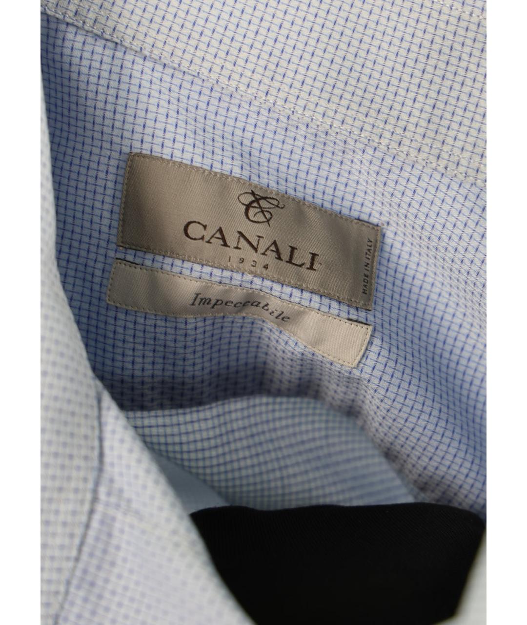 CANALI Голубая хлопковая классическая рубашка, фото 3