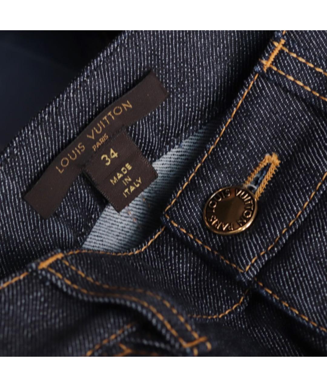 LOUIS VUITTON Синие хлопко-эластановые прямые джинсы, фото 3