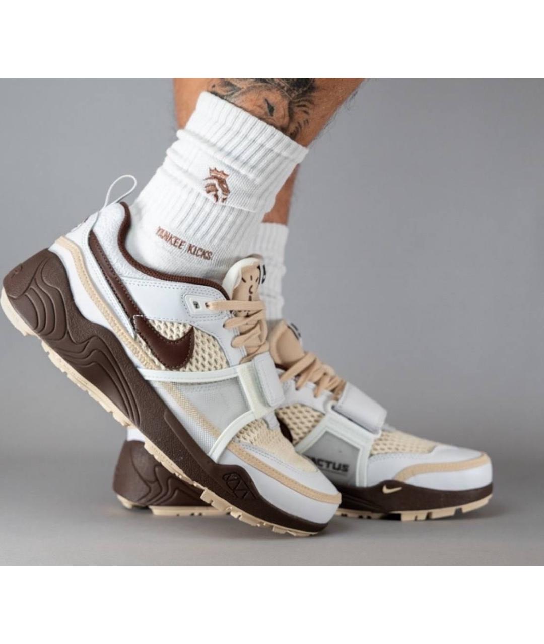 CACTUS JACK BY TRAVIS SCOTT Бежевые текстильные низкие кроссовки / кеды, фото 7