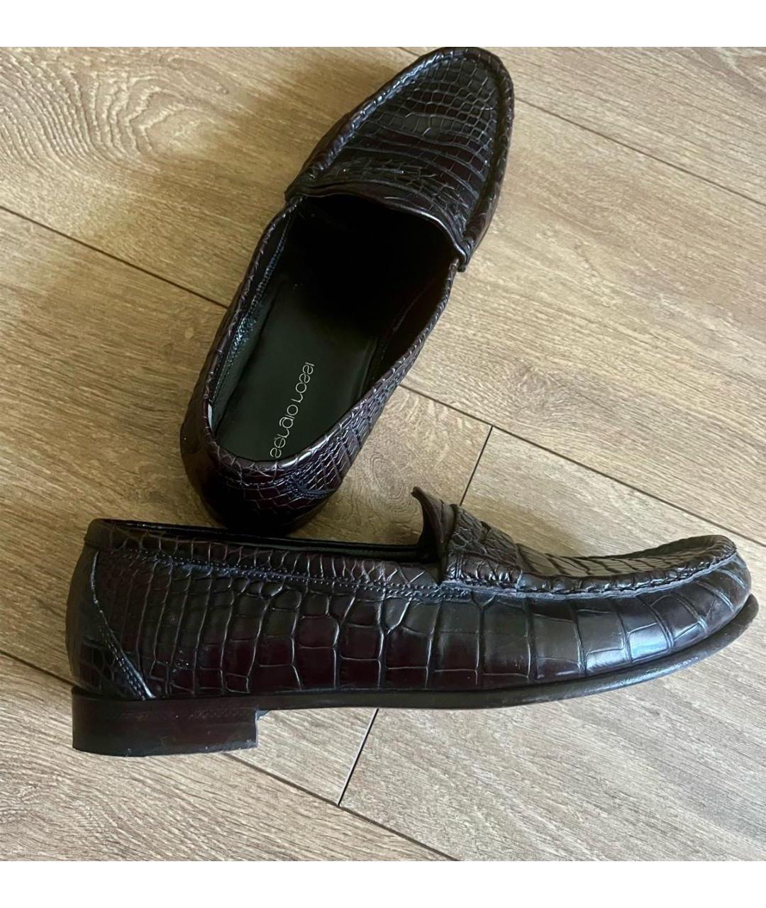 SERGIO ROSSI Коричневые лоферы из экзотической кожи, фото 6