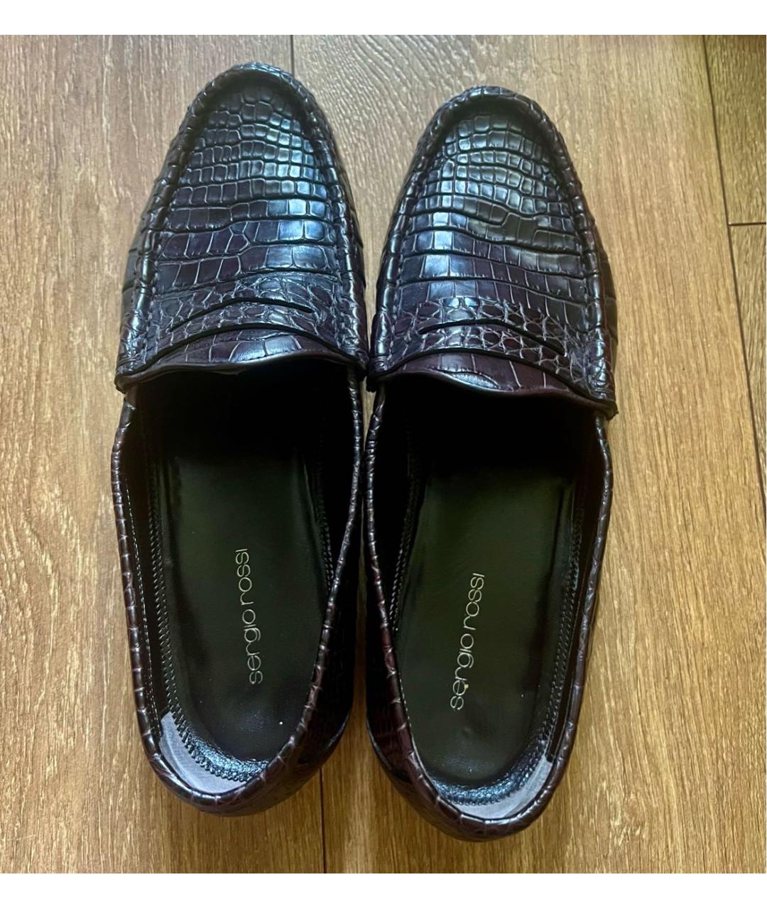 SERGIO ROSSI Коричневые лоферы из экзотической кожи, фото 2