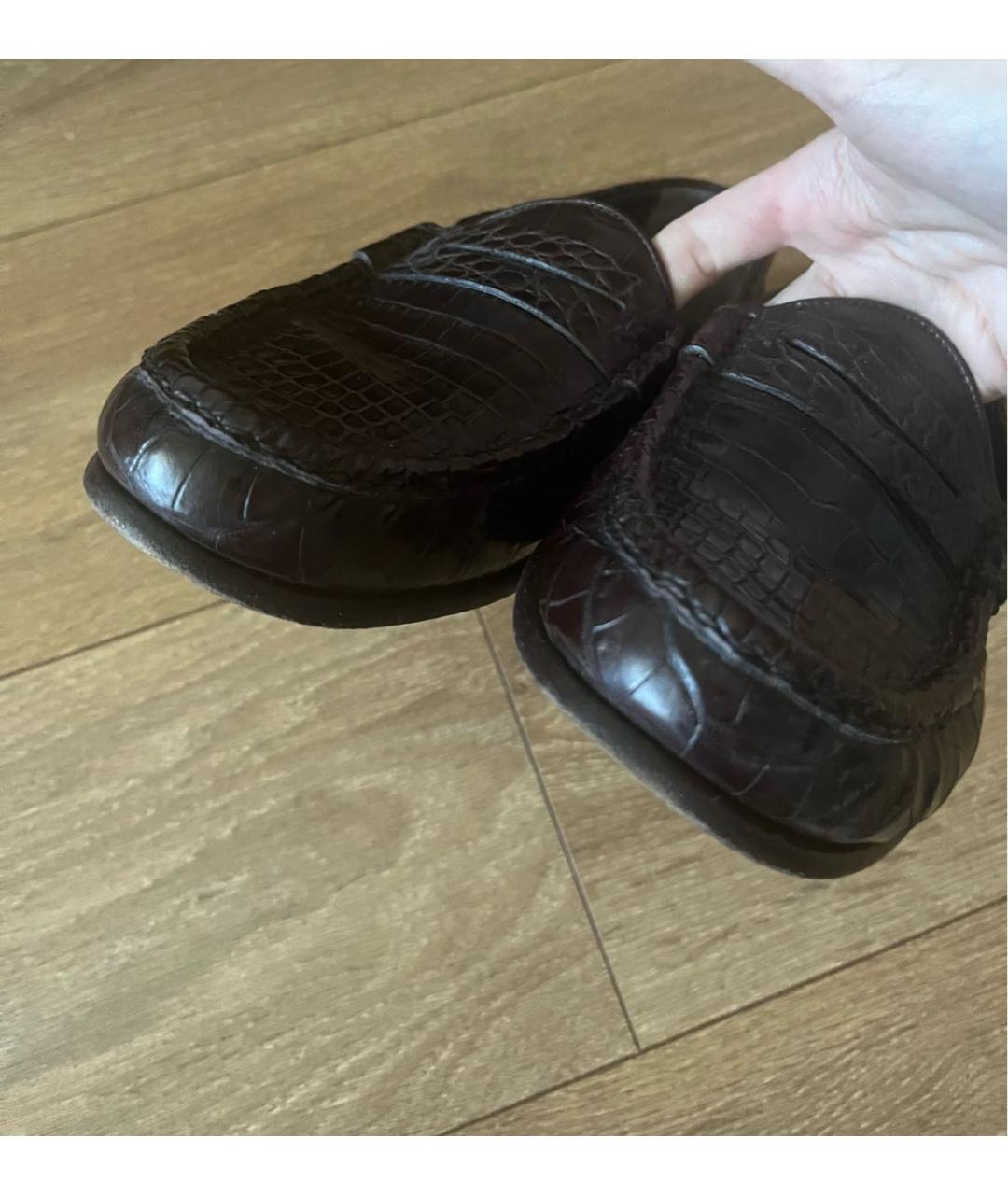 SERGIO ROSSI Коричневые лоферы из экзотической кожи, фото 3