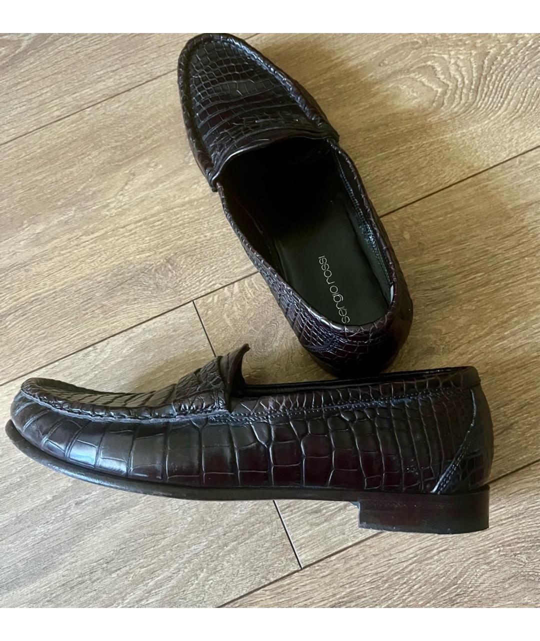 SERGIO ROSSI Коричневые лоферы из экзотической кожи, фото 5