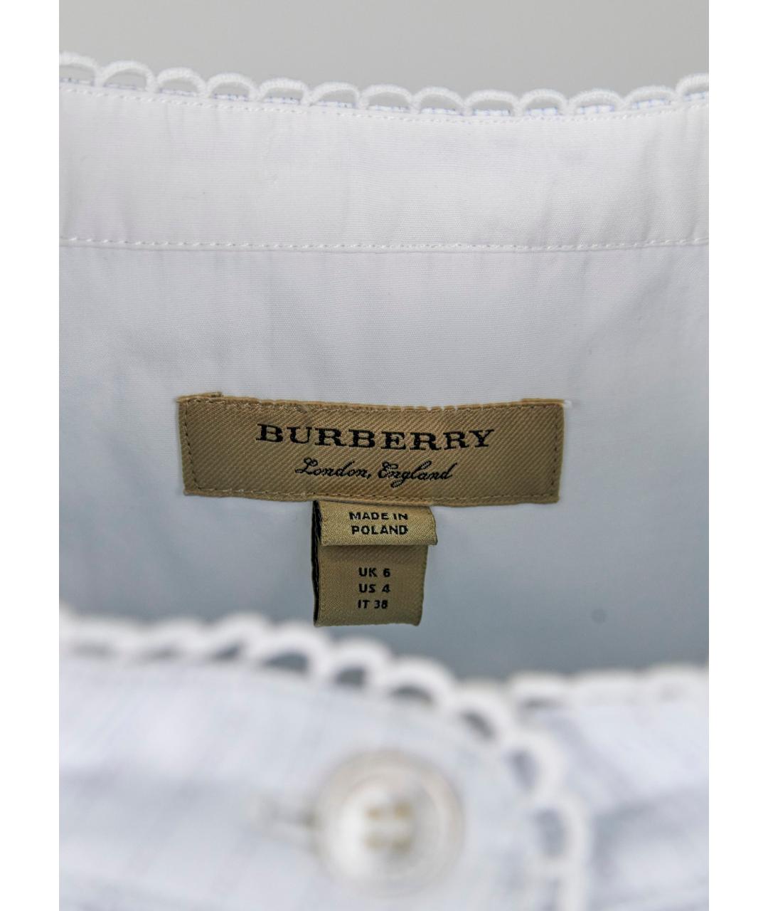 BURBERRY Белая хлопковая рубашка, фото 3