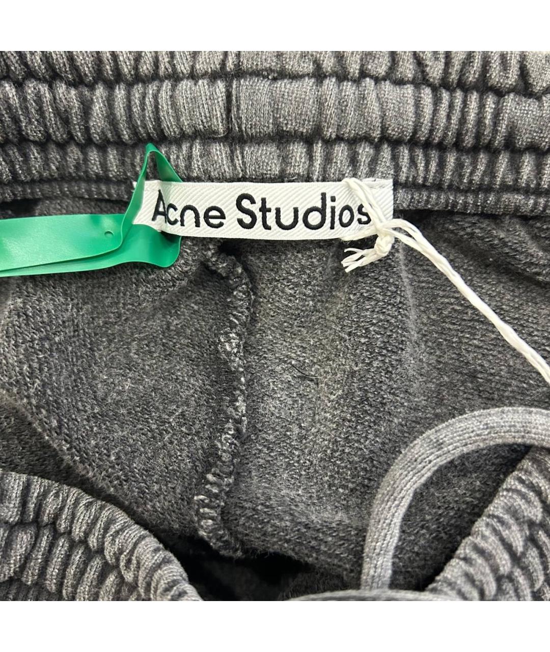 ACNE STUDIOS Серебряные хлопковые повседневные брюки, фото 7