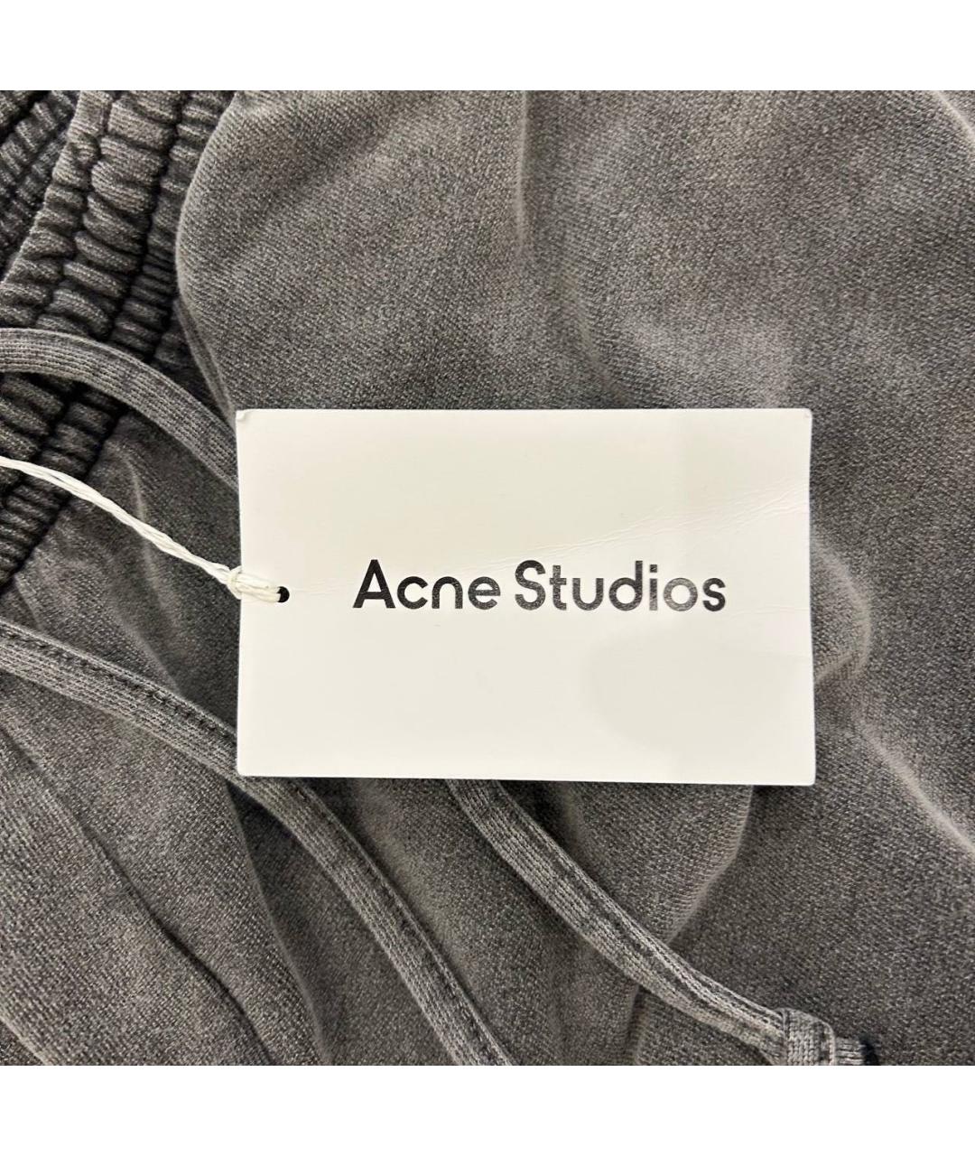 ACNE STUDIOS Серебряные хлопковые повседневные брюки, фото 6