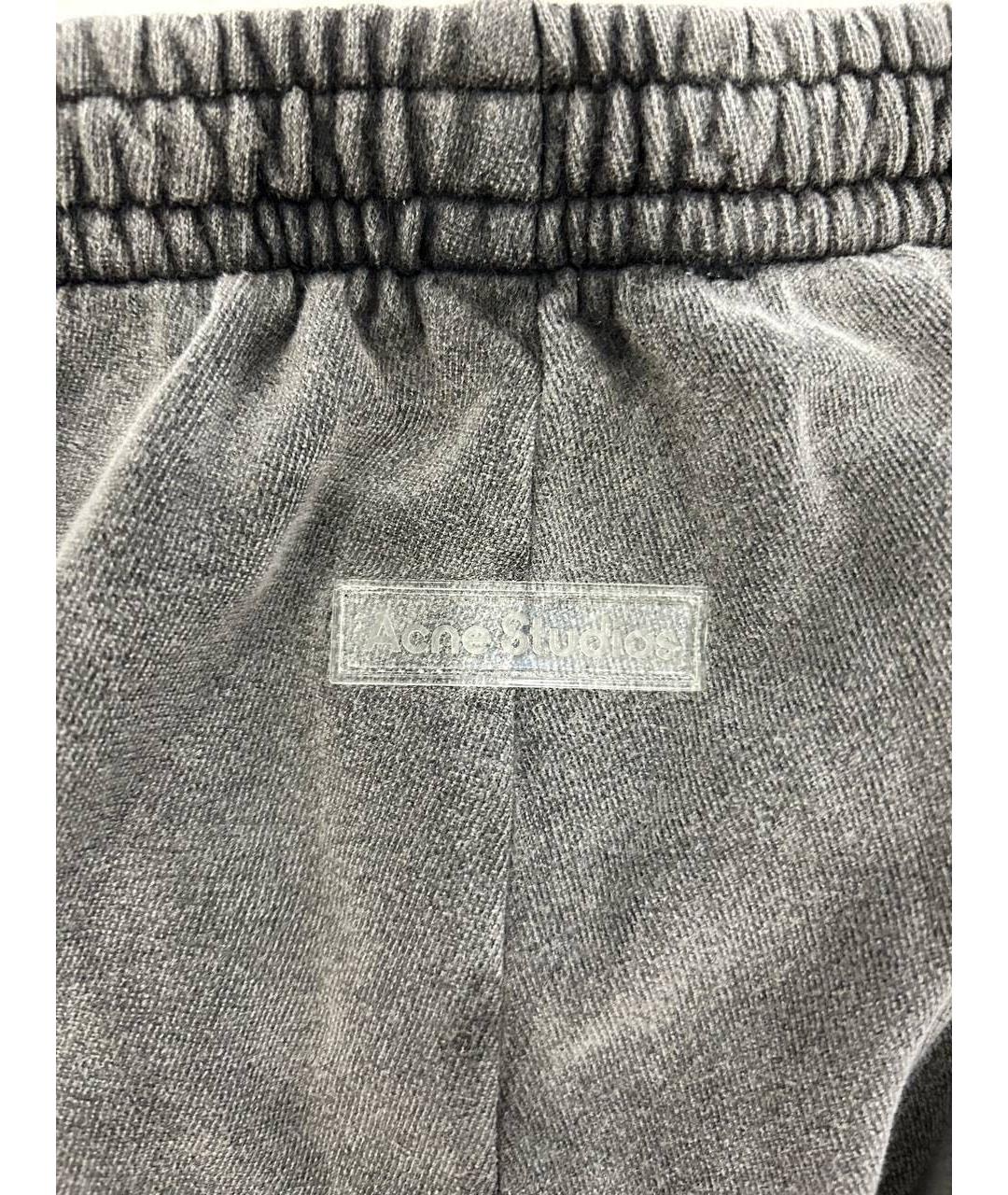 ACNE STUDIOS Серебряные хлопковые повседневные брюки, фото 5