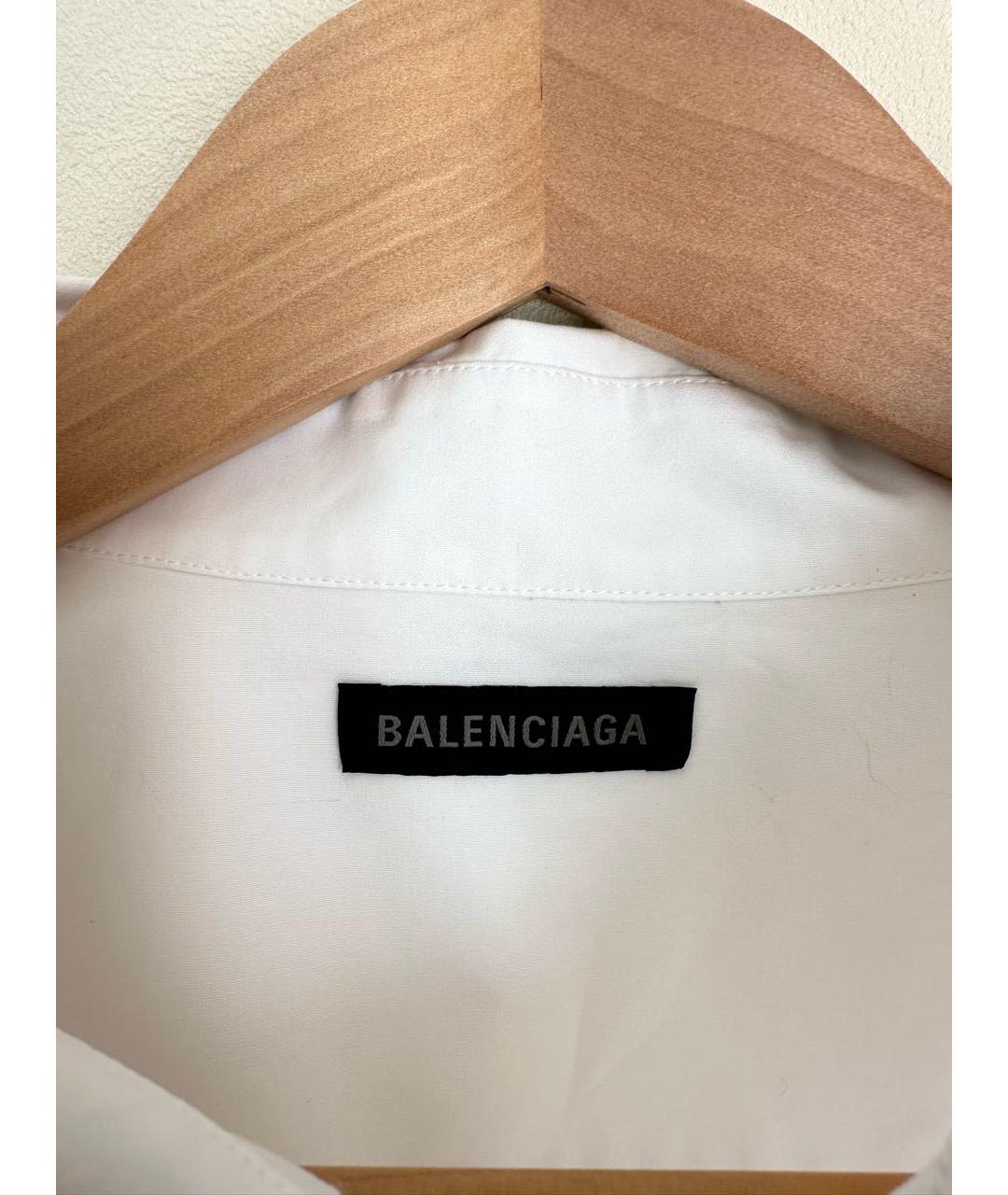 BALENCIAGA Белая хлопковая кэжуал рубашка, фото 4