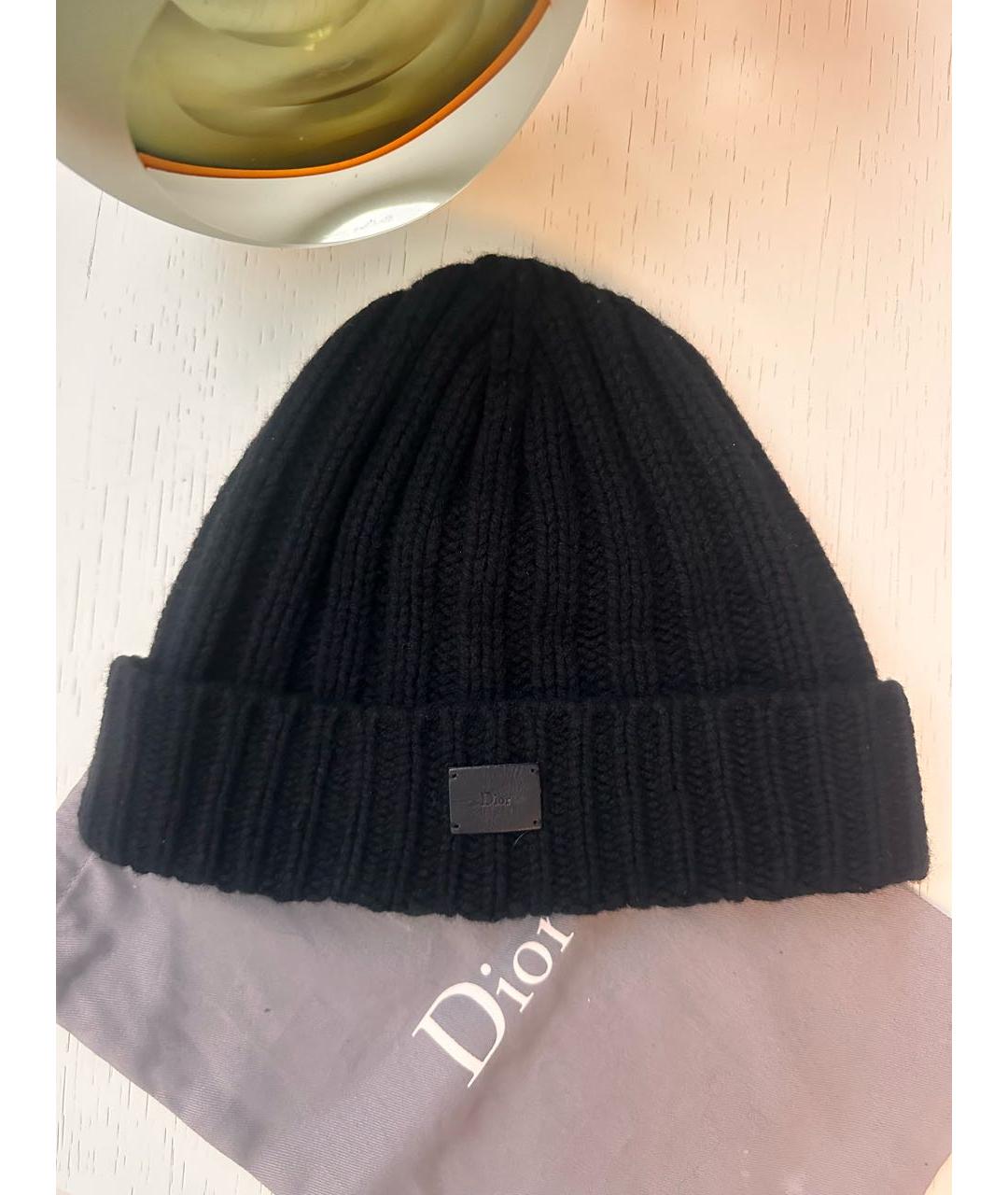 CHRISTIAN DIOR Черная шерстяная шапка, фото 6