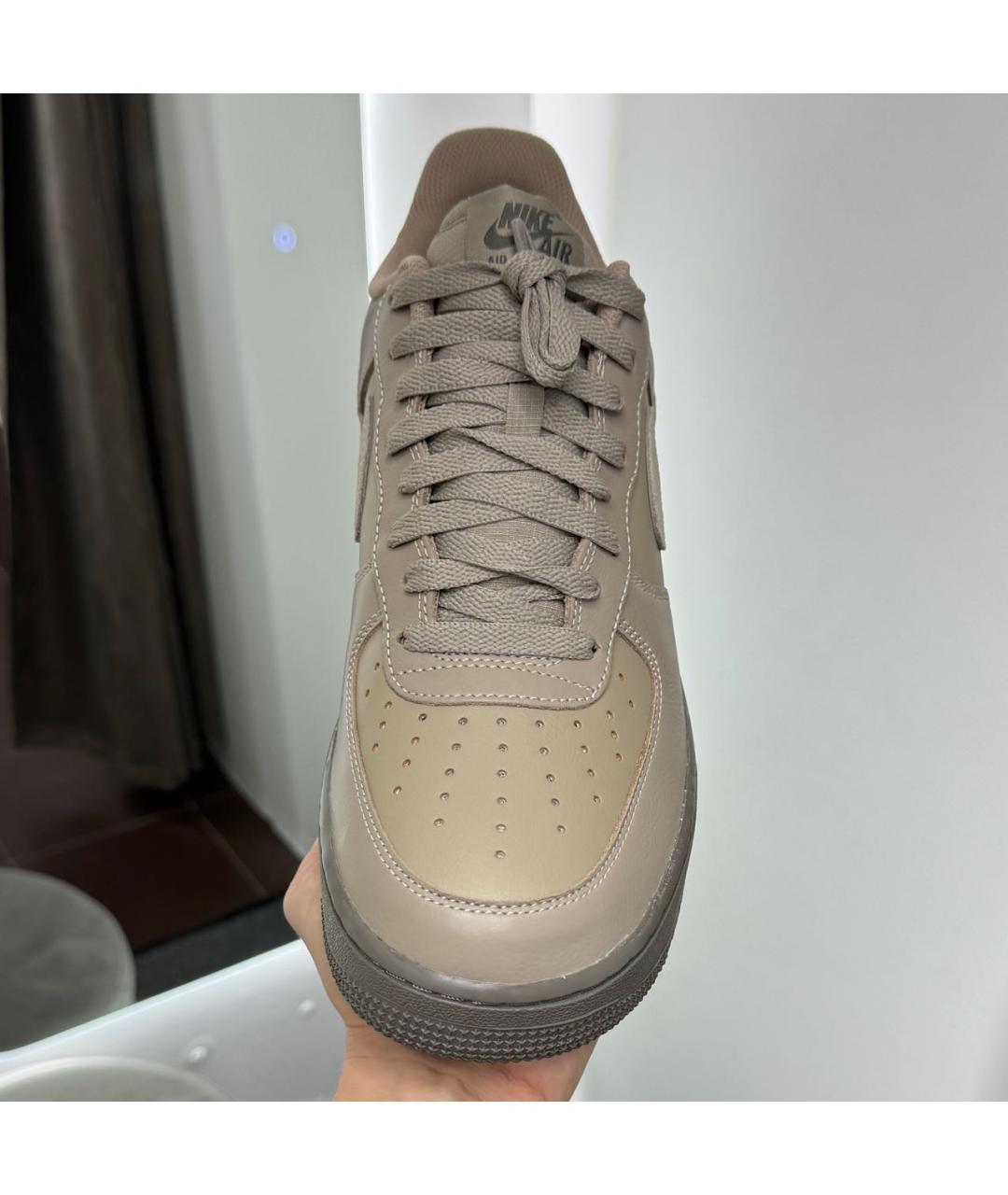 NIKE Коричневые кожаные низкие кроссовки / кеды, фото 3