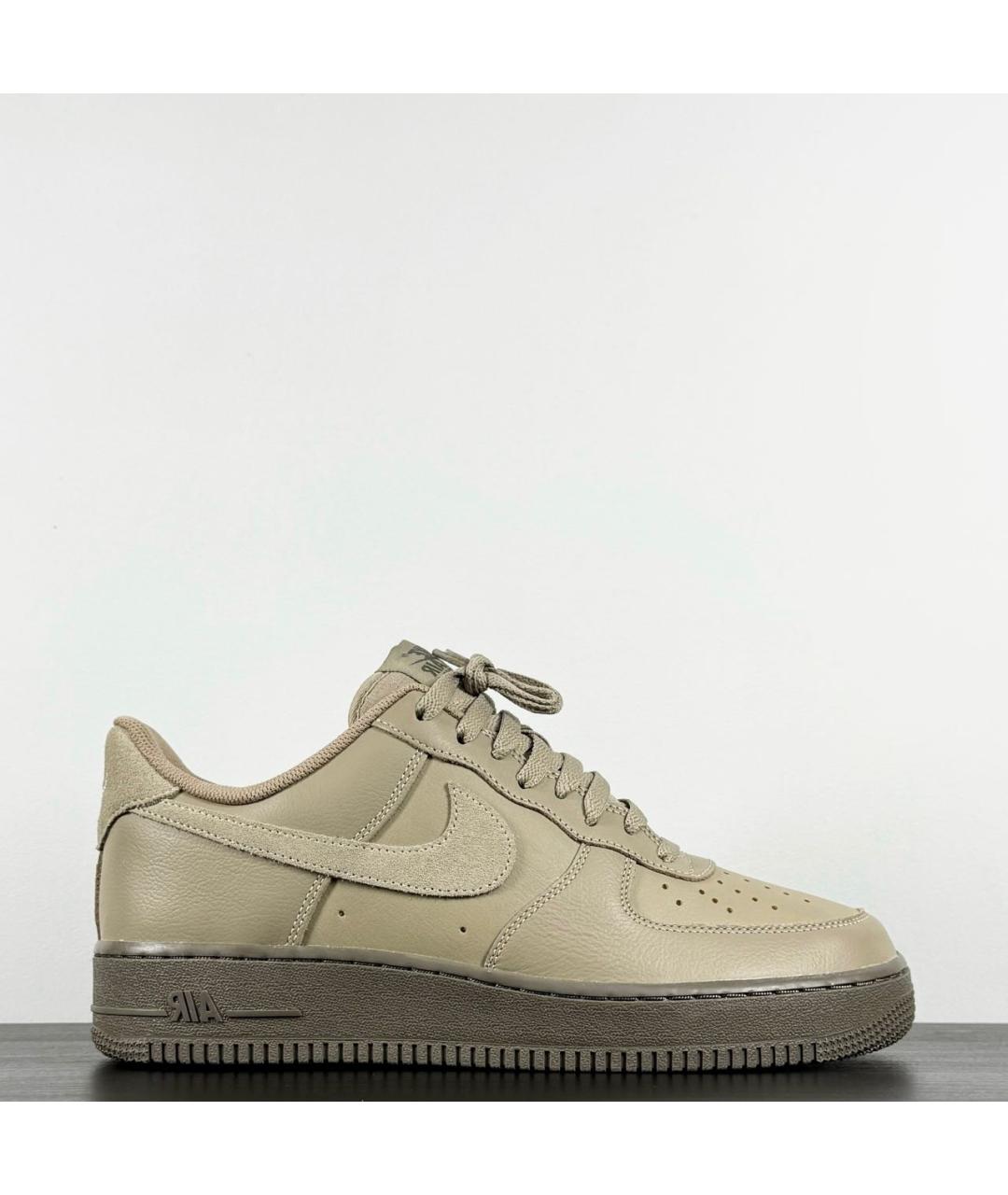 NIKE Коричневые кожаные низкие кроссовки / кеды, фото 7