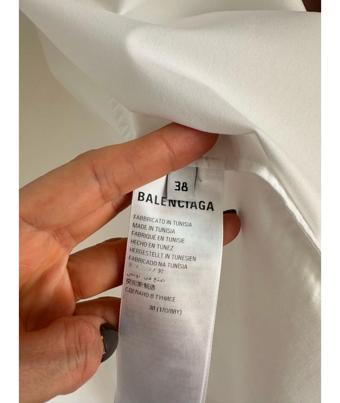 BALENCIAGA Белая хлопковая кэжуал рубашка, фото 4