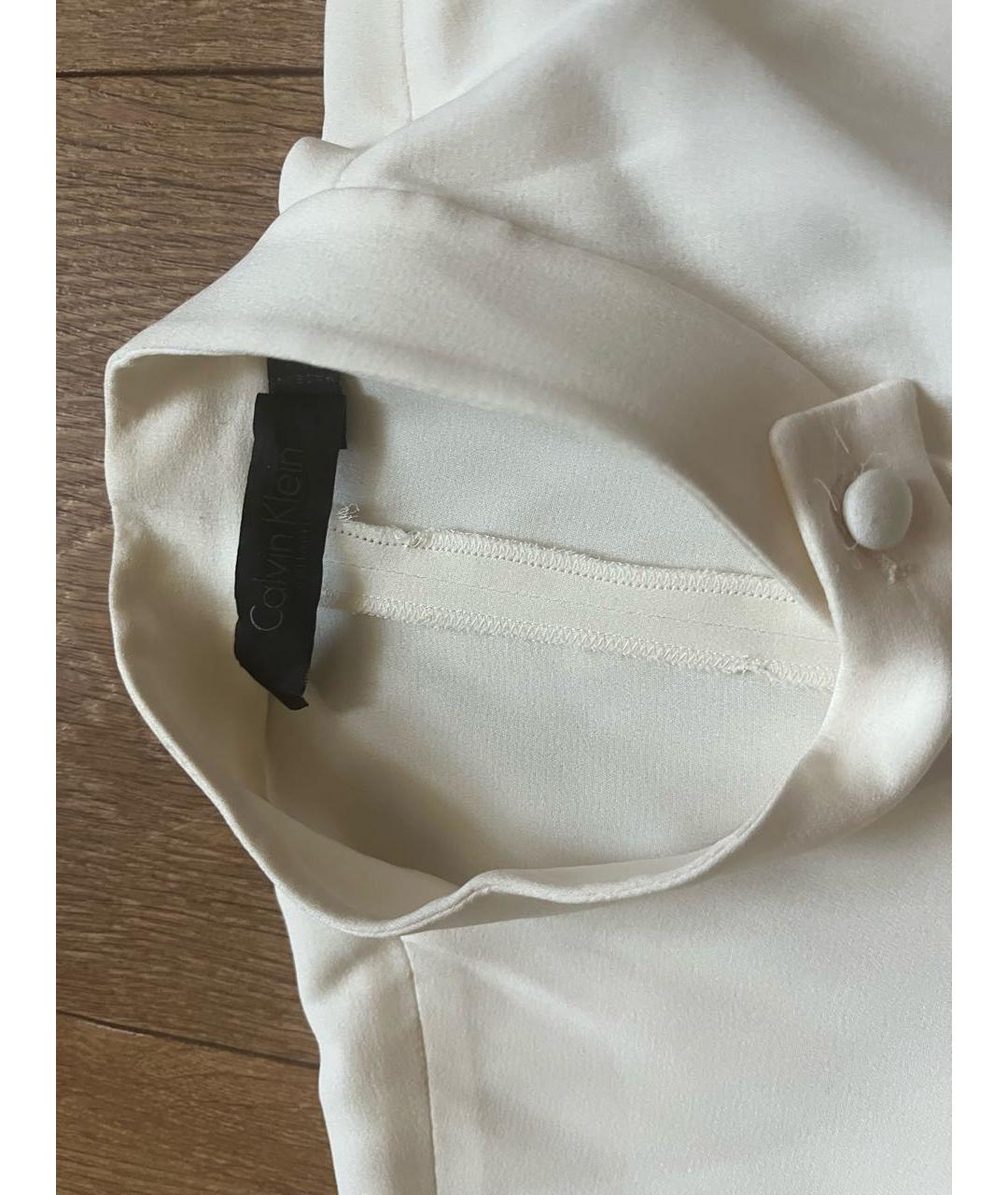 CALVIN KLEIN Бежевое шелковое вечернее платье, фото 4