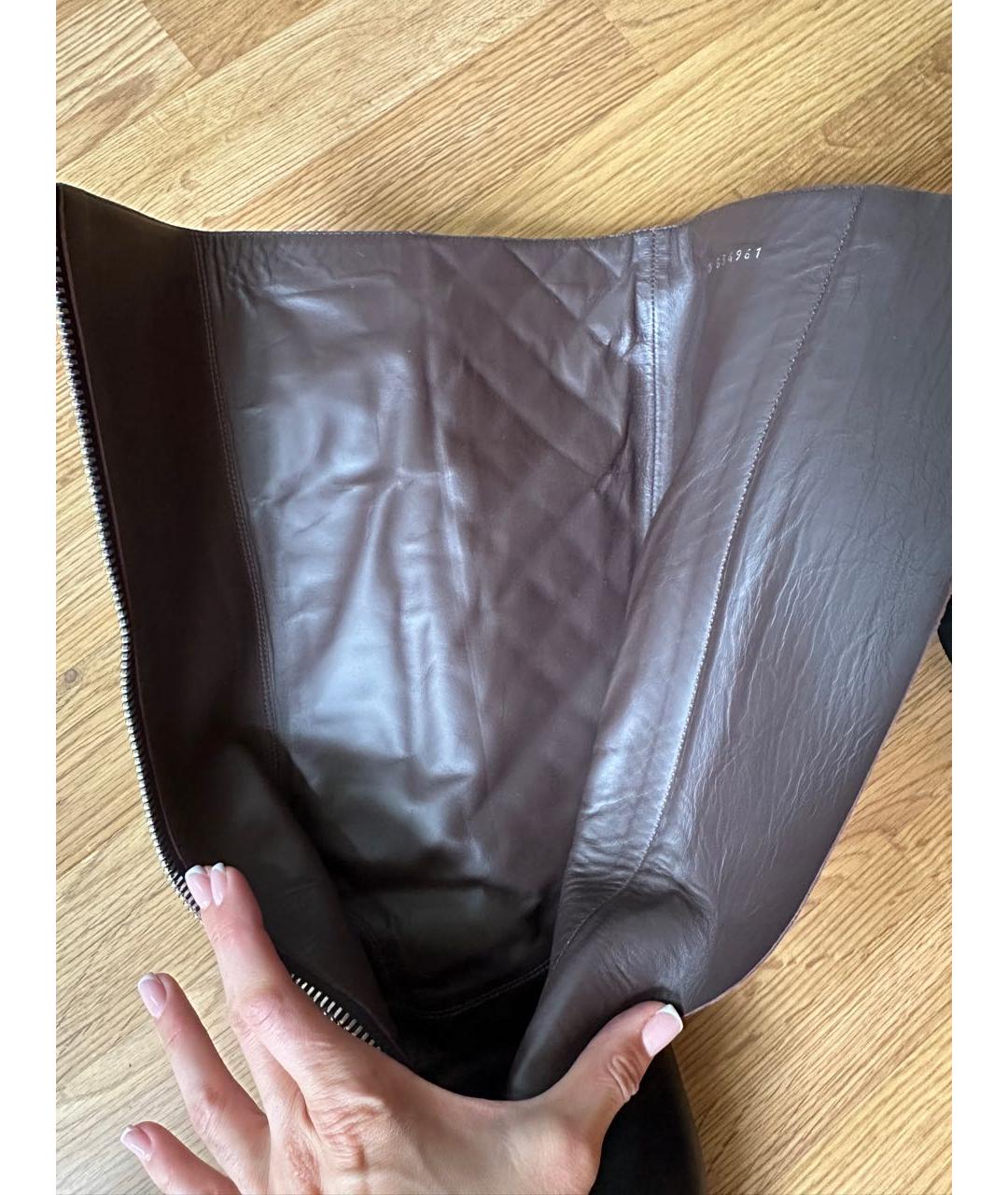 CHANEL Темно-синие кожаные сапоги, фото 4