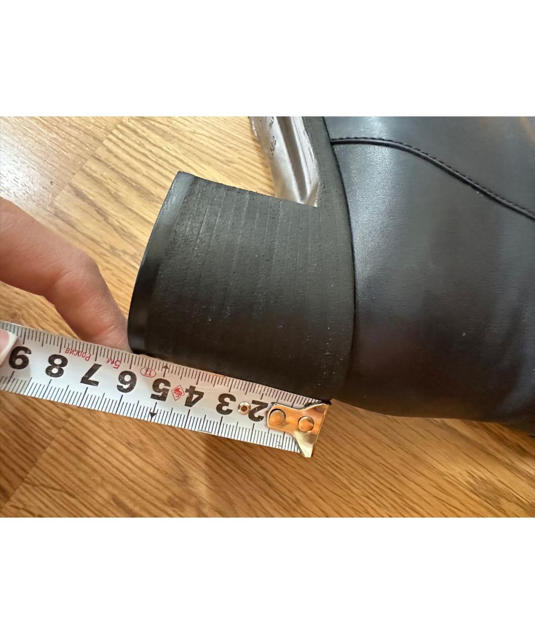 CHANEL Темно-синие кожаные сапоги, фото 6