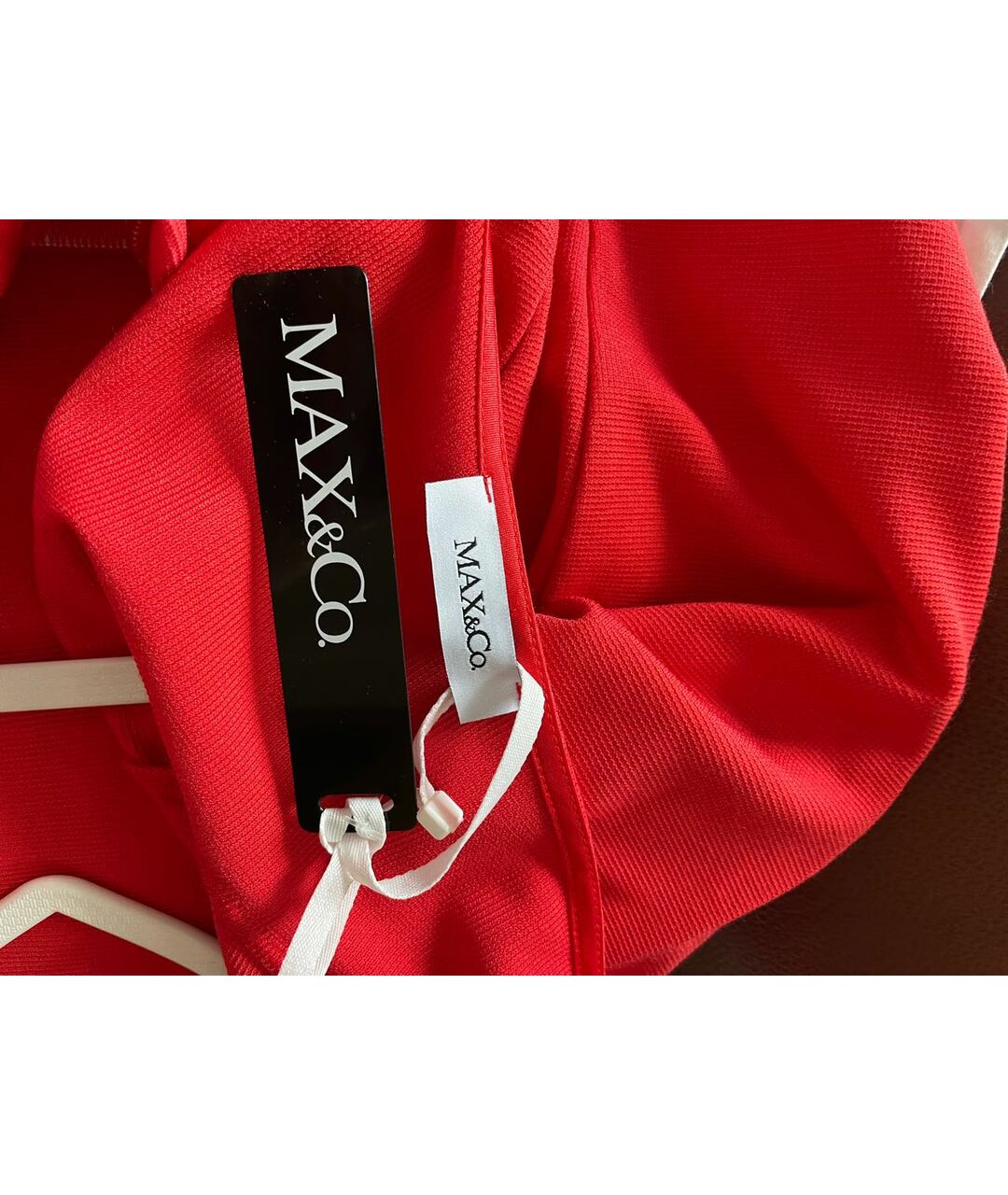 MAX&CO Красное вискозное повседневное платье, фото 4