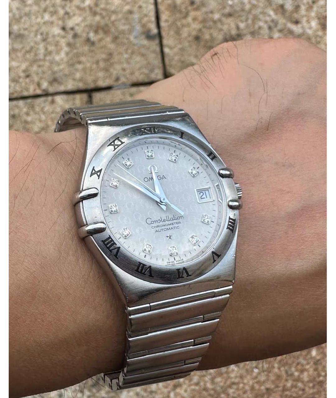 OMEGA Серебряные металлические часы, фото 5