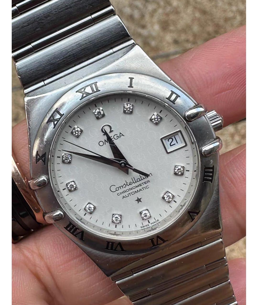 OMEGA Серебряные металлические часы, фото 3