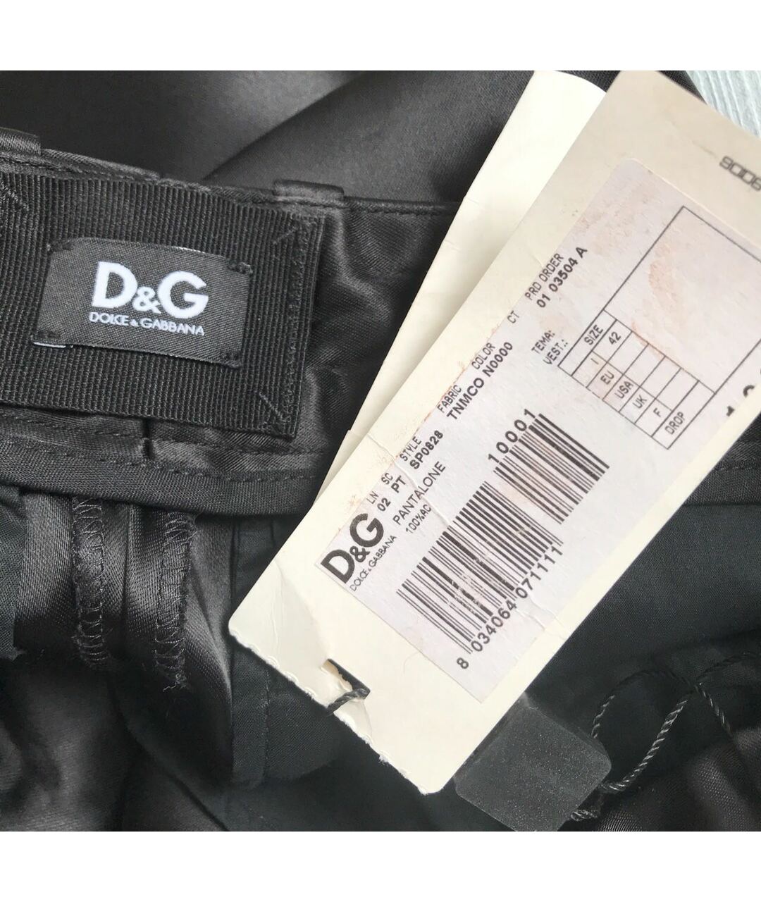 DOLCE&GABBANA Черные ацетатные прямые брюки, фото 4