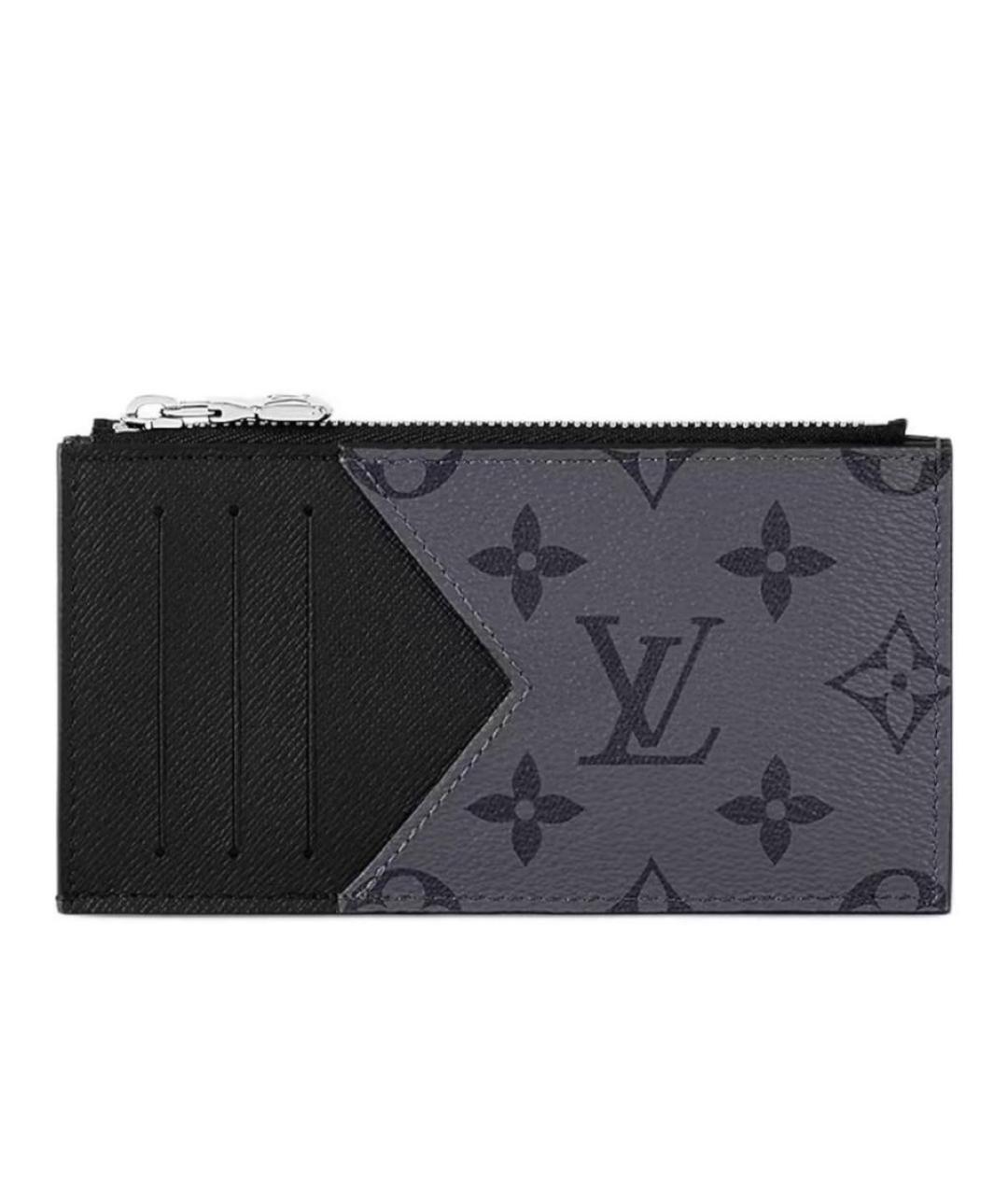 LOUIS VUITTON Черный кожаный кошелек, фото 1