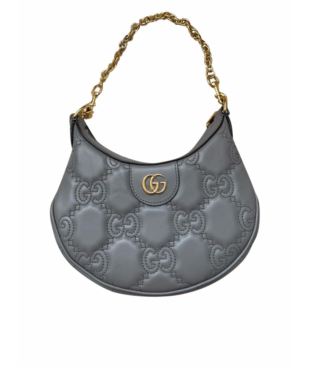 GUCCI Серая кожаная сумка через плечо, фото 1