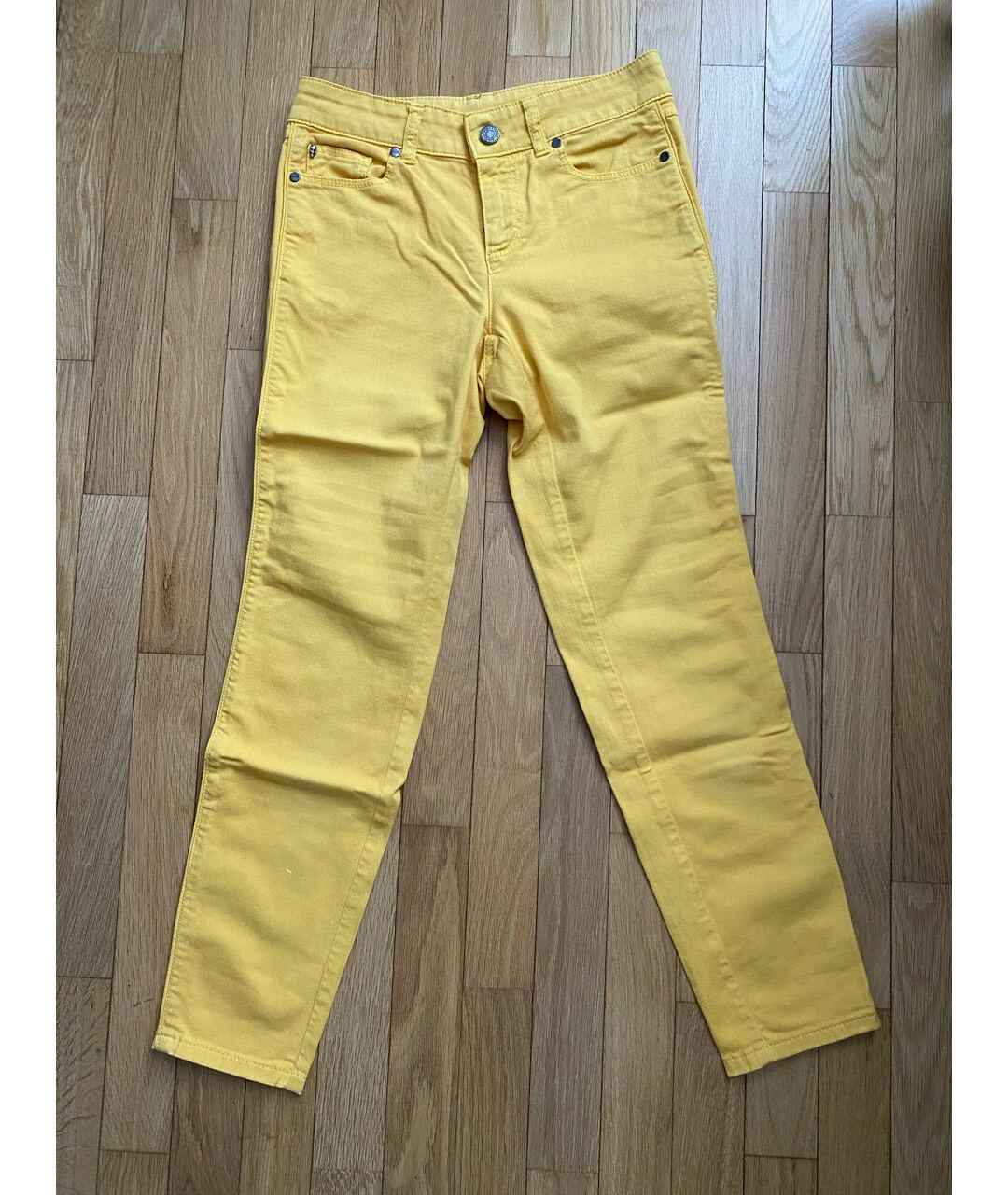 ALEXANDER MCQUEEN Желтые хлопковые прямые джинсы, фото 8