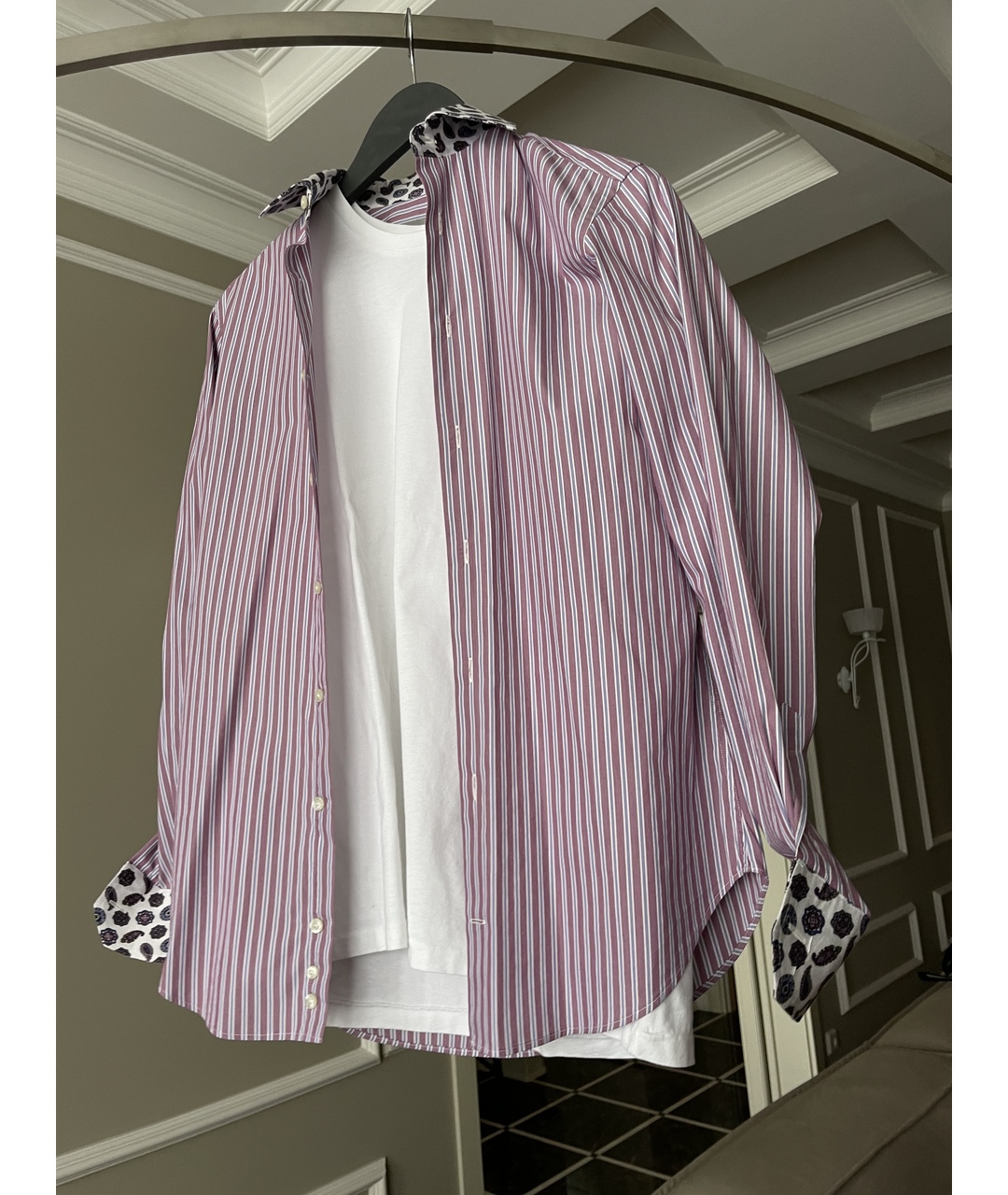 ETRO Фиолетовая хлопко-полиэстеровая кэжуал рубашка, фото 2