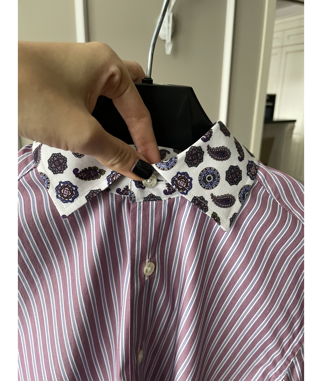 ETRO Фиолетовая хлопко-полиэстеровая кэжуал рубашка, фото 5